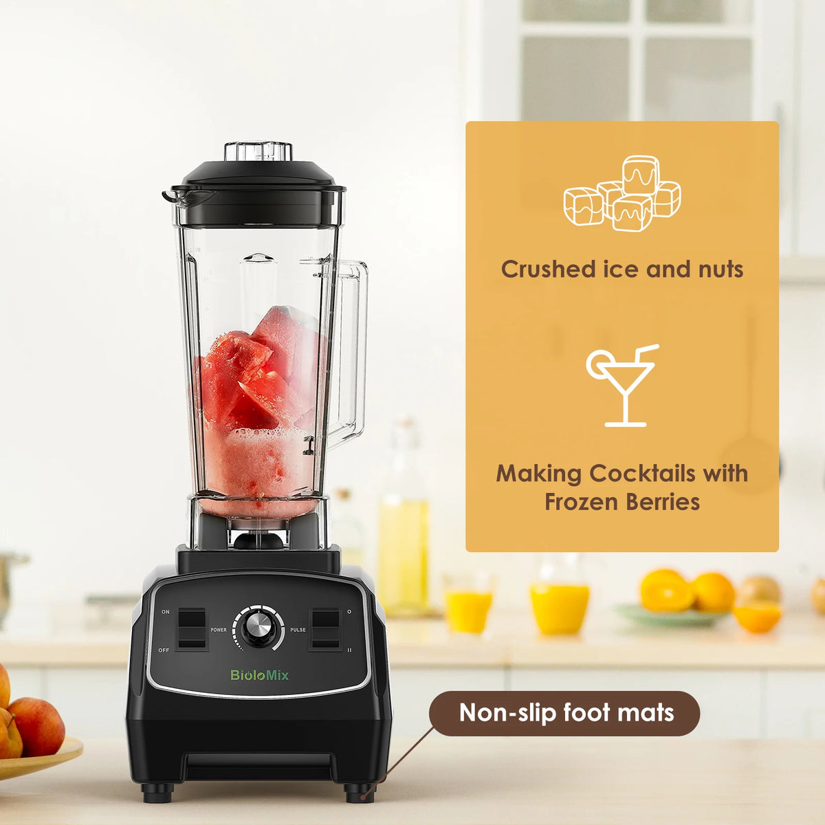 Biolomix BPA Free Heavy Duty Blender For Smoothies And Ice