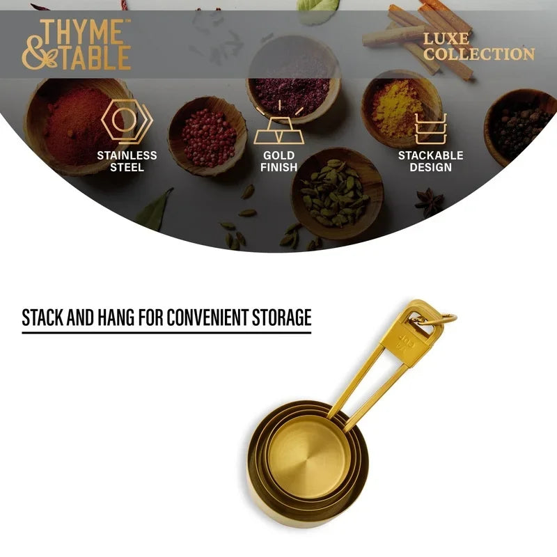 4-Piece Stainless Steel Nesting Measuring Cup Set