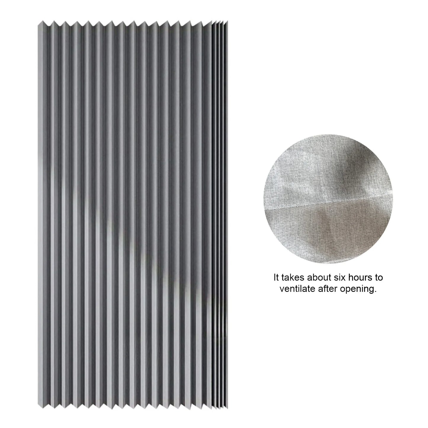 APWIKOGER Foldable Magnetic Shower Curtain Waterproof Bathroom With 14 Hooks