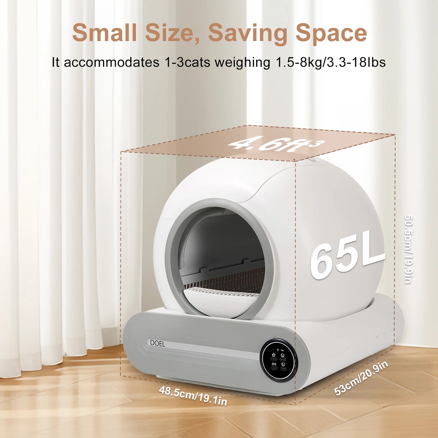 Doel Smart Automatic Self Cleaning Cat Litter Box With WiFi