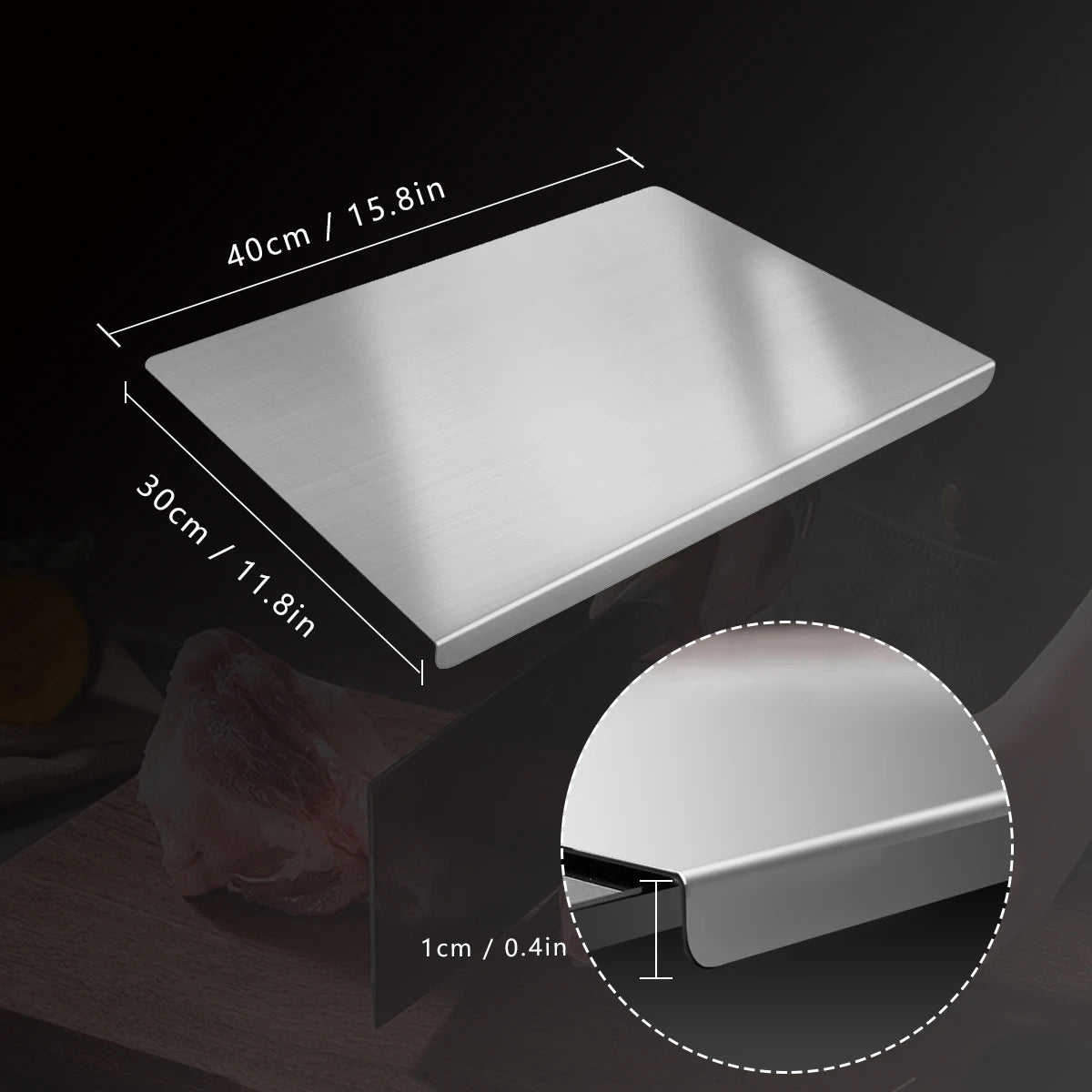 304 Stainless Steel Cutting Board For Kitchen Food Preparation