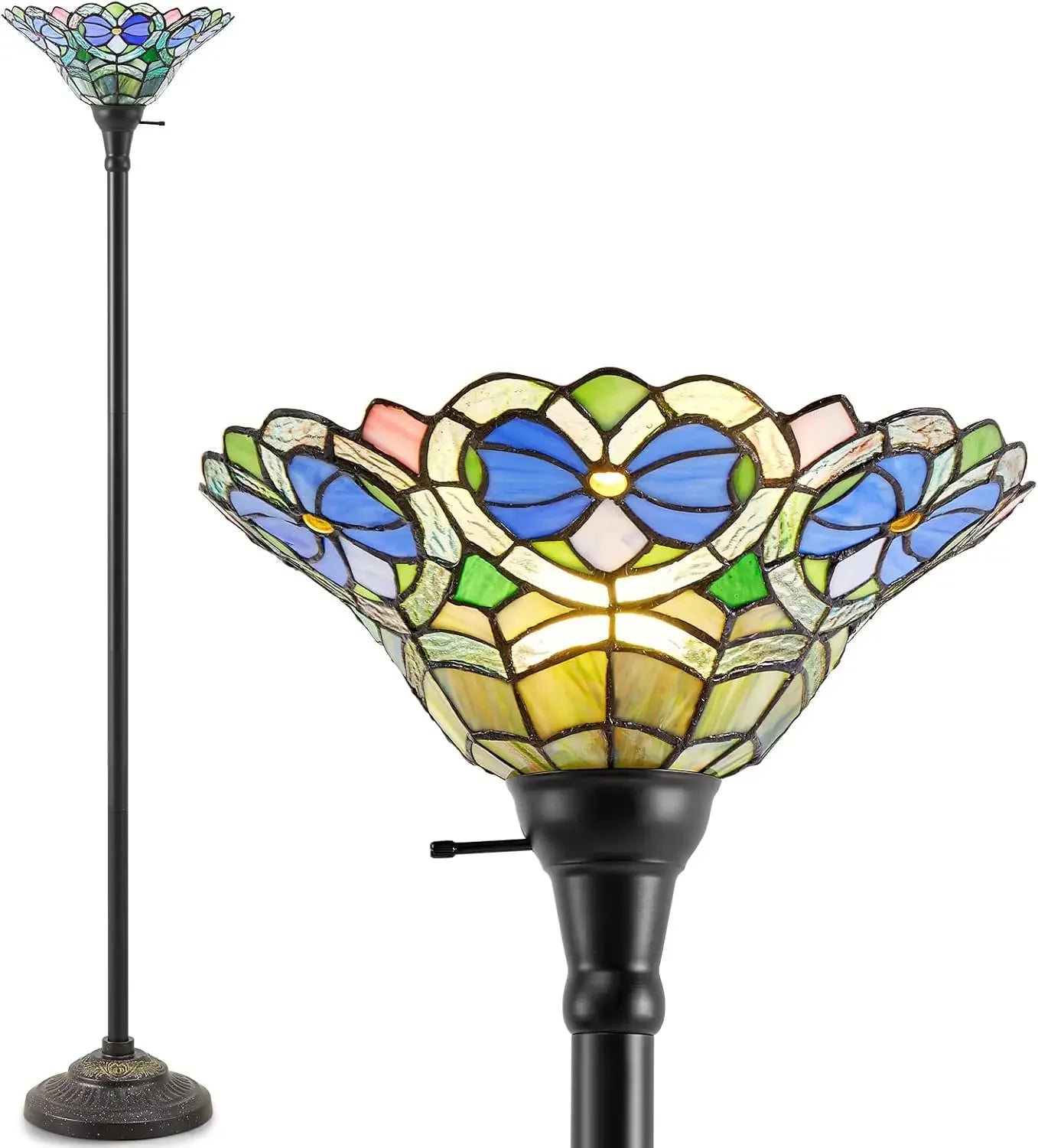 Luvkczc Tiffany Torchiere Floor Lamp Victorian Stained Glass