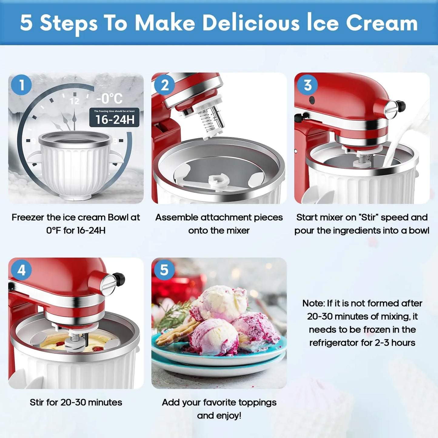 Ice Cream Maker Attachment for KitchenAid Stand Mixer