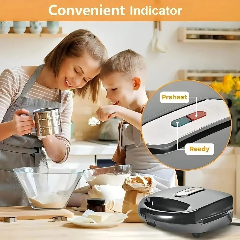 KAGOR 6 In 1 Waffle Sandwich Maker Removable Plates