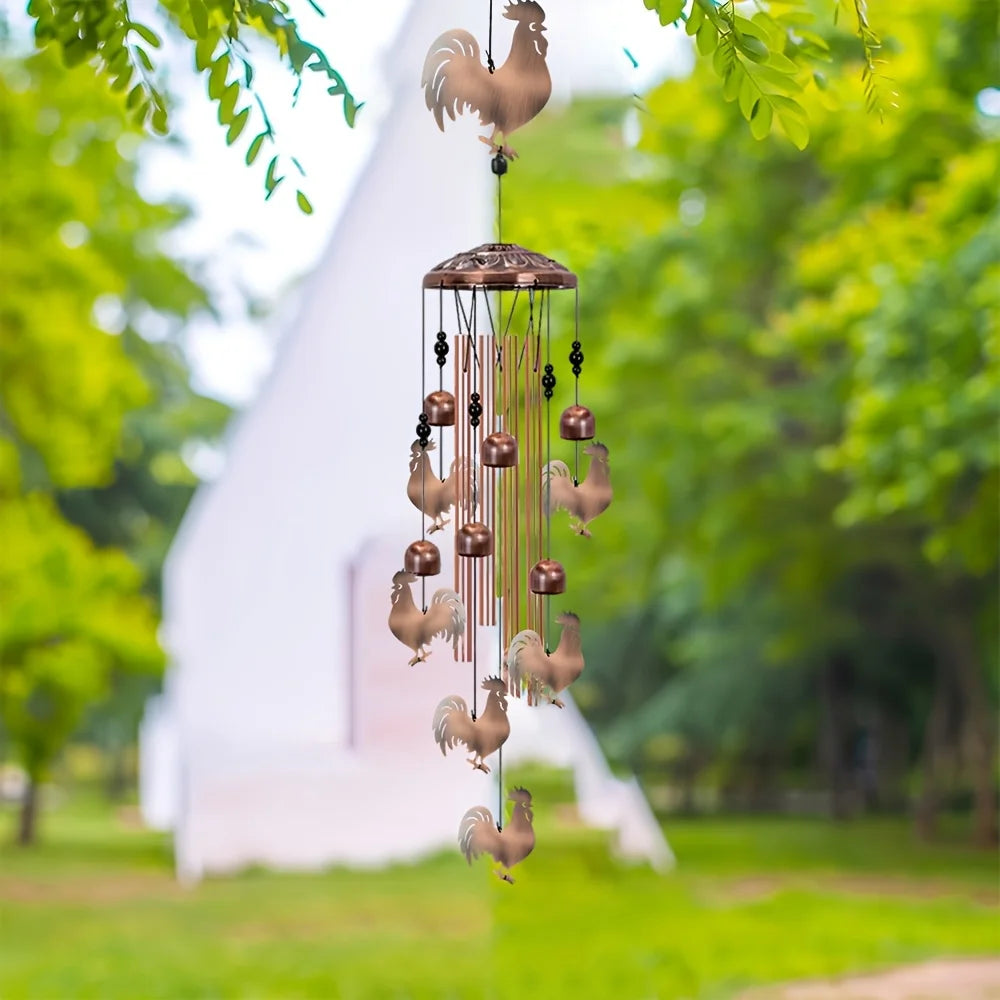 Aluminum Rooster Wind Chime For Outdoor And Indoor Garden
