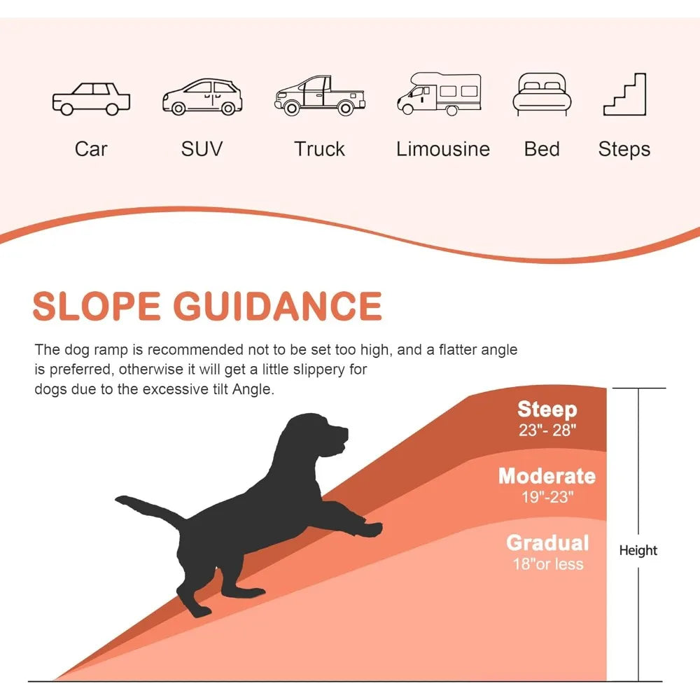 Folding Dog Ramp For Cars And SUVs Non Slip Durable