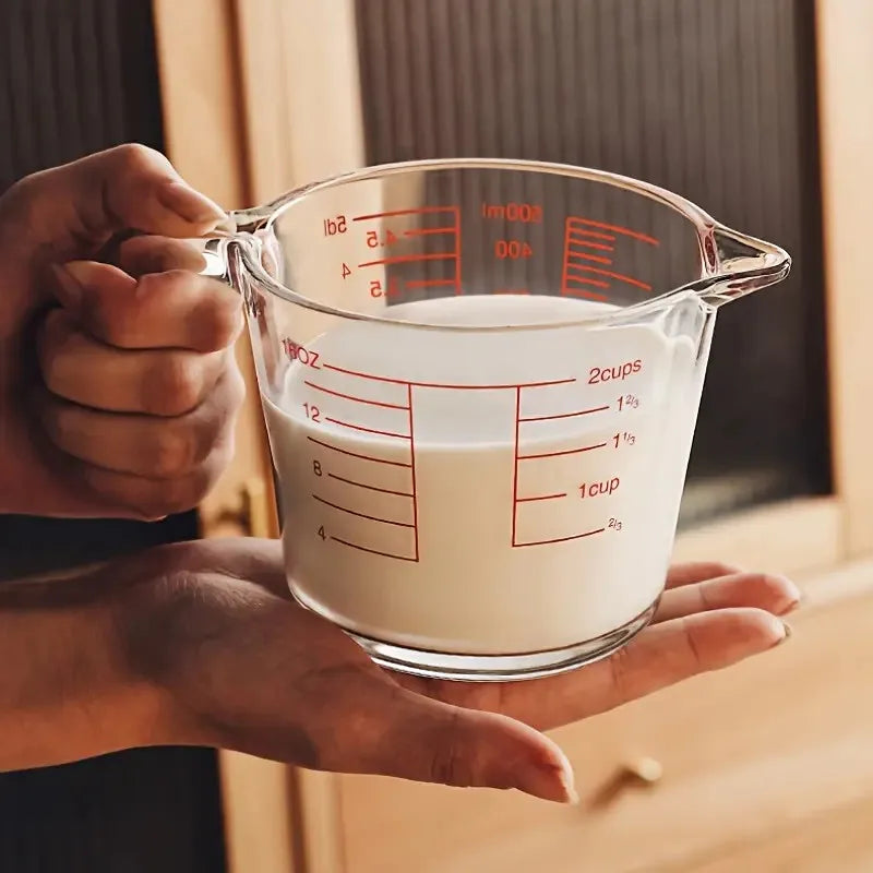Borosilicate Glass Microwave Heat Resistant Measuring Cup With Precision Scale