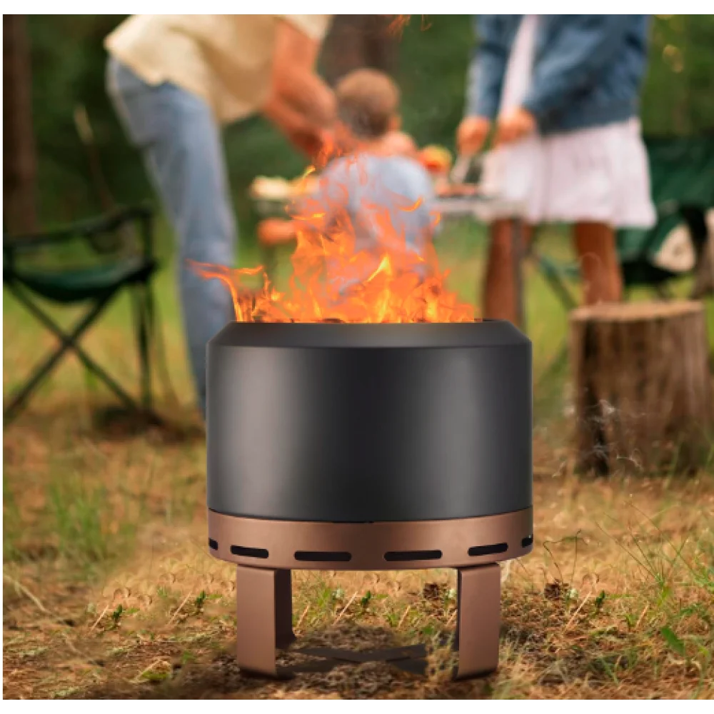 Smokeless Outdoor Fire Pit With Stand For Patio And Backyard