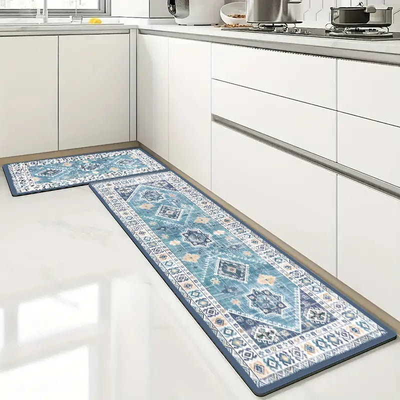 Bohemian Kitchen Floor Mat With Super Absorbent Anti Slip