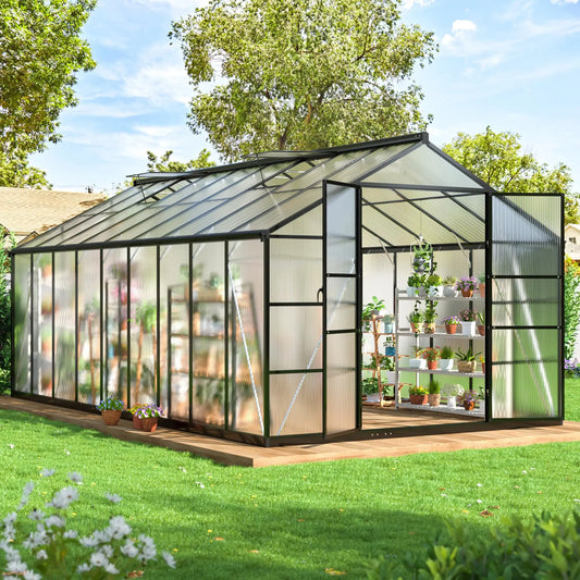 VIWAT Polycarbonate Greenhouse With Aluminum Frame And UV Protection