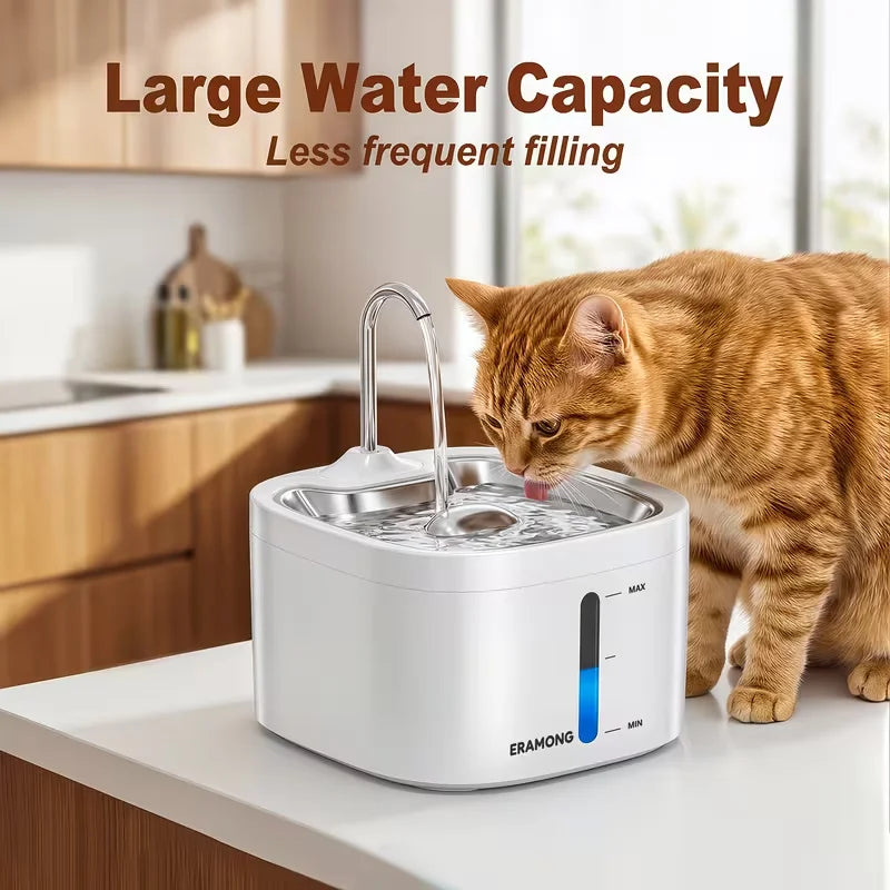 Automatic Stainless Steel Pet Water Fountain With Quiet Water Pump