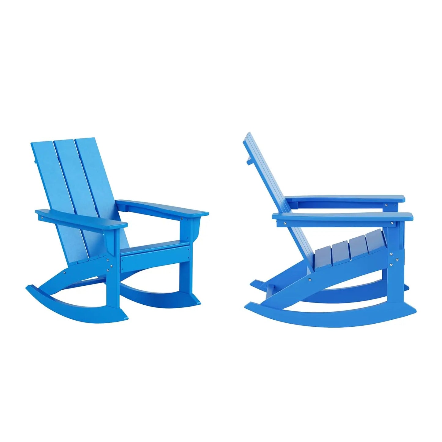 HDPE Modern Rocking Adirondack Chair Set UV Resistant Outdoor Patio