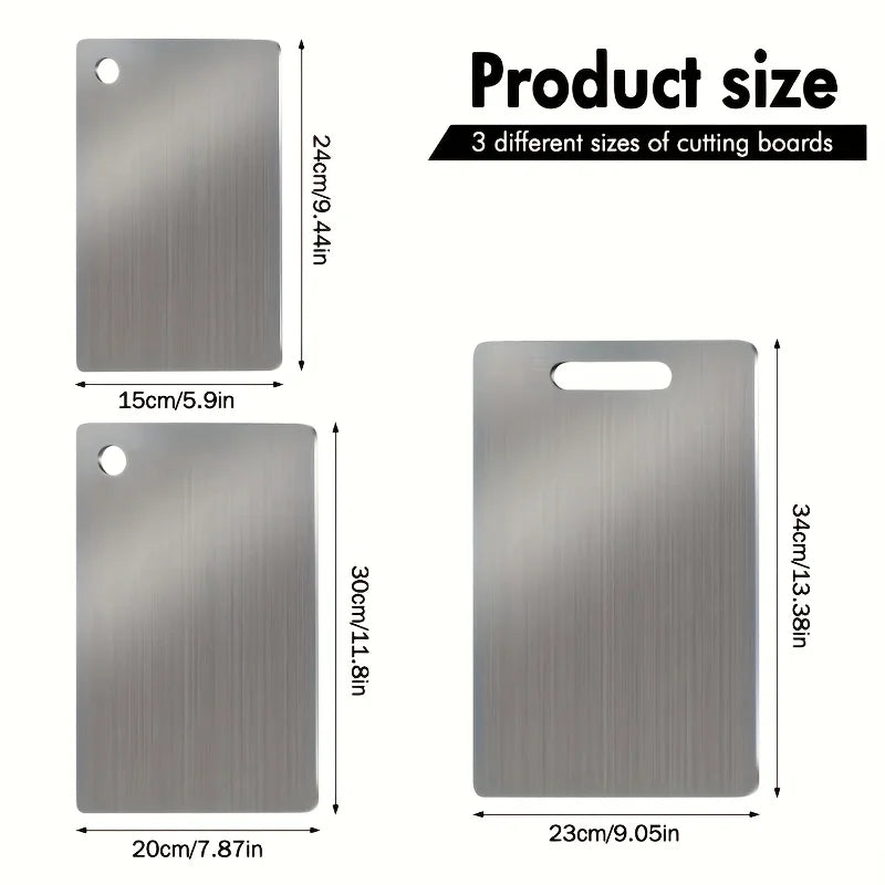 Stainless Steel Cutting Boards Set 3 BPA Free Dishwasher Safe