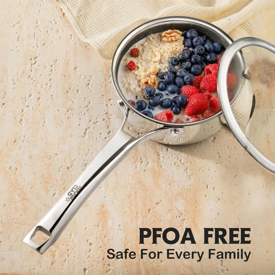 Premium Non Stick Stainless Steel Cookware Set With Frying Pans