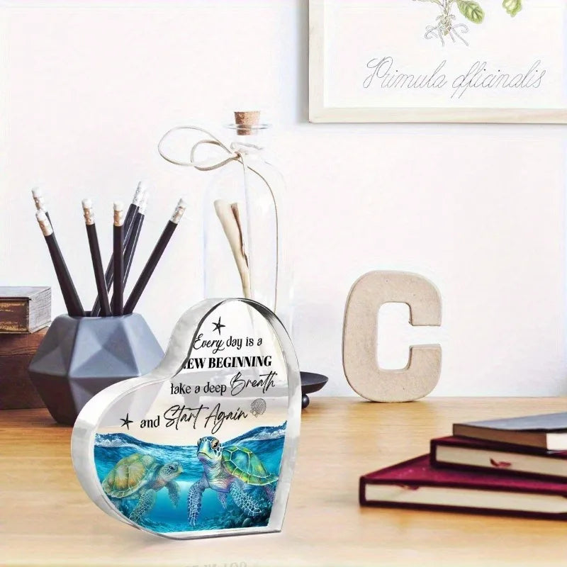 Sea Turtle Acrylic Decor Desk Ornament for Home Office