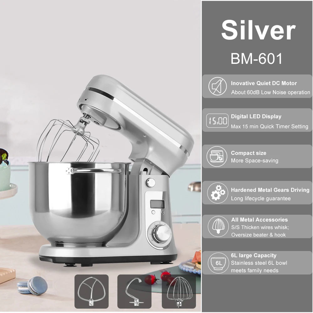 Biolomix Stand Mixer Blender Dough Kneader 1200W Six Speed