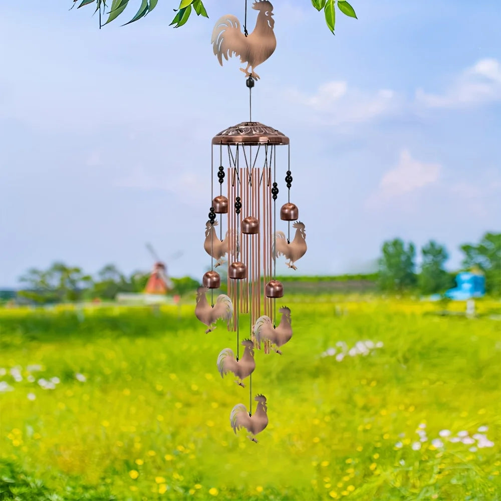 Aluminum Rooster Wind Chime For Outdoor And Indoor Garden