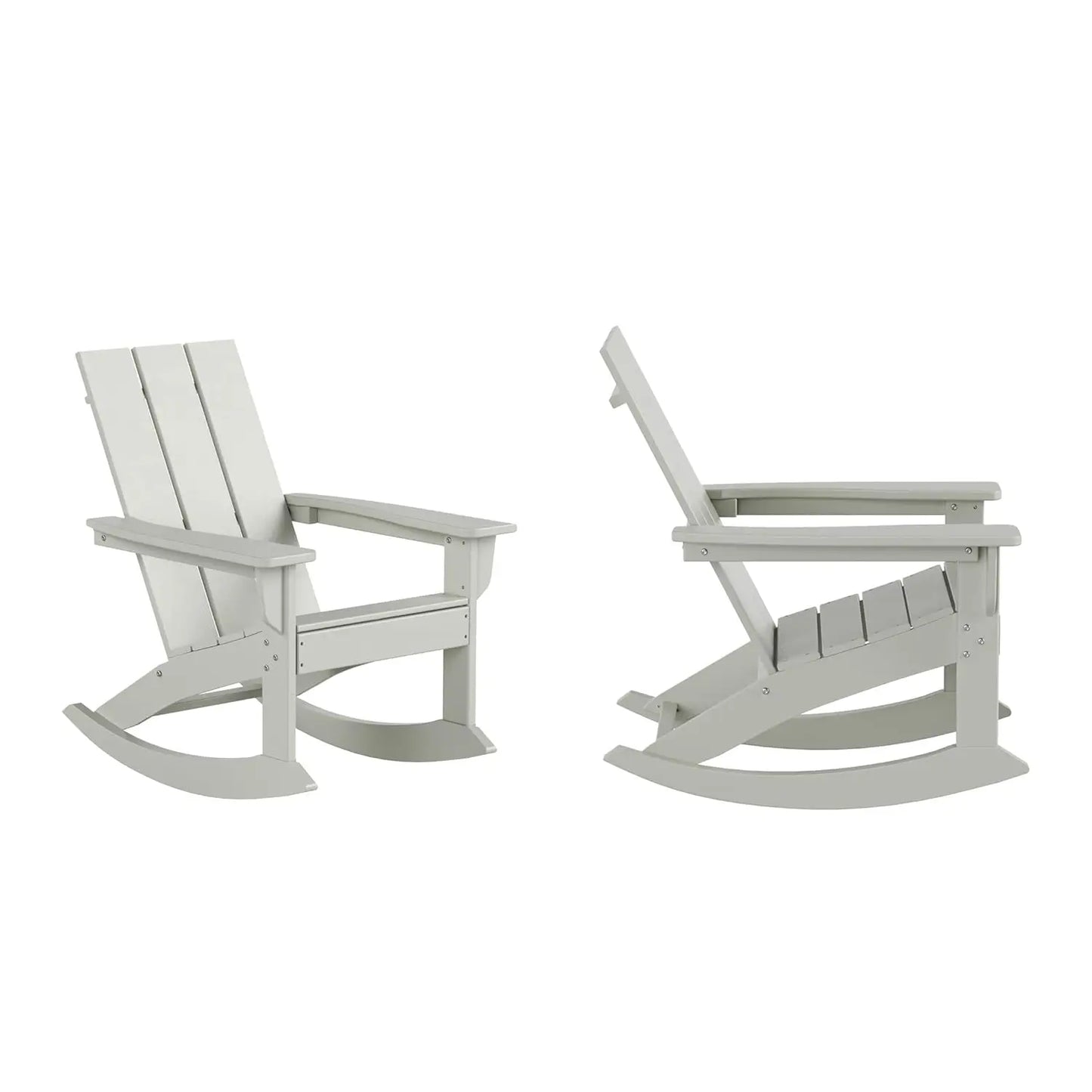 HDPE Modern Rocking Adirondack Chair Set UV Resistant Outdoor Patio