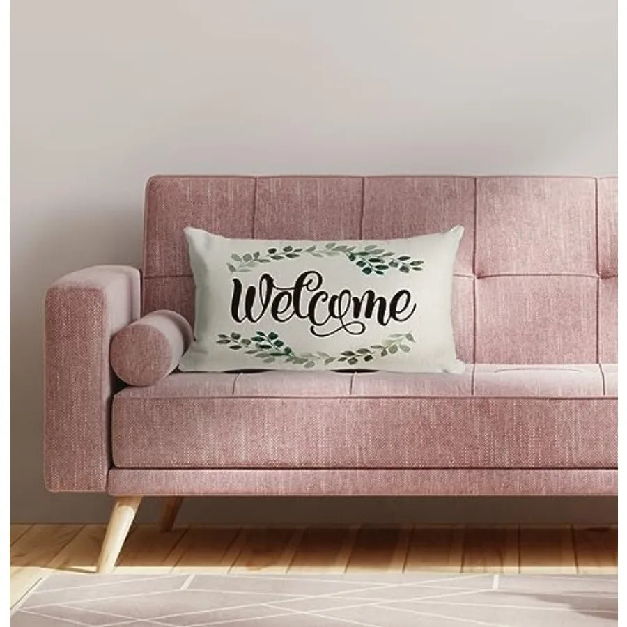 Welcome Porch Pillow Covers Farmhouse Patio Decor Outdoor Pillows