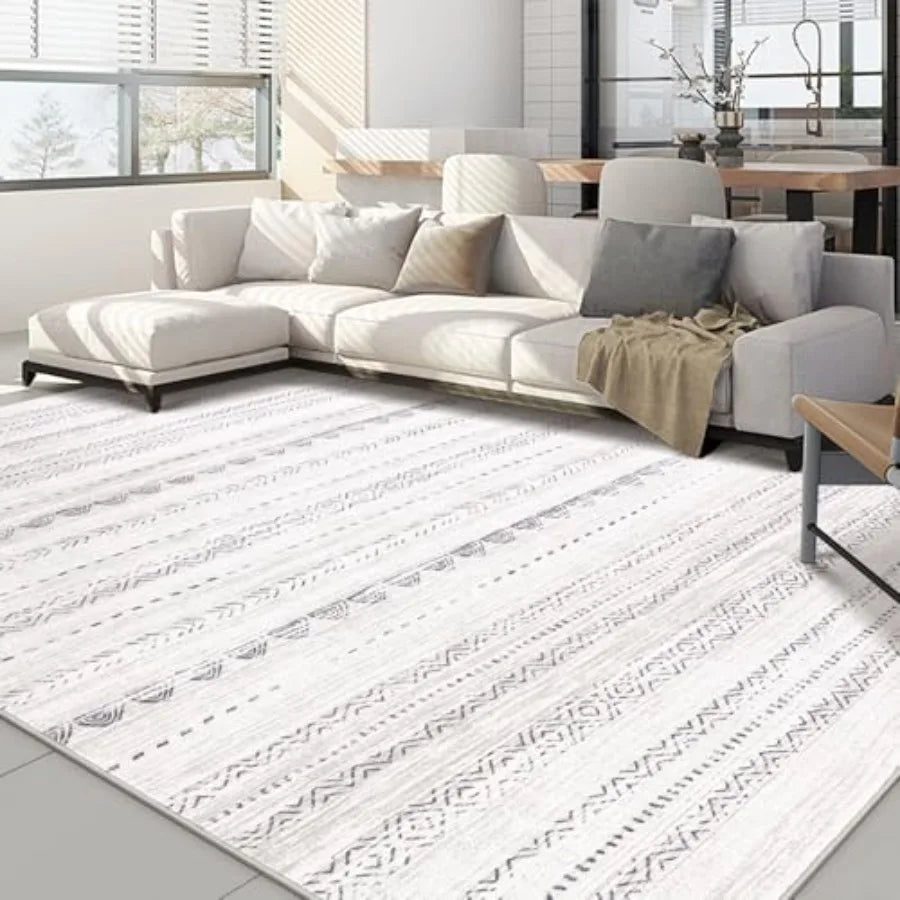Boho Kilim Style Area Rug Polyester Machine Washable
