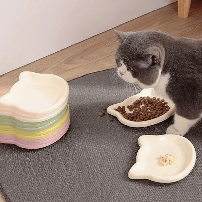 Anti Black Nose Cat Bowl Round Plastic Pet Food Dish