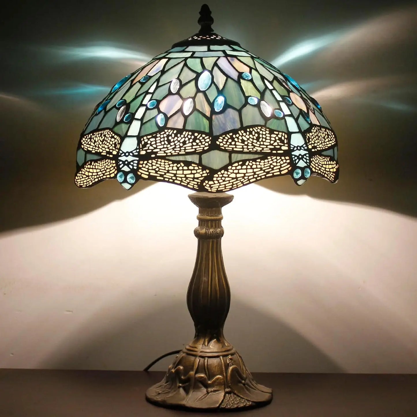 Tiffany Style Dragonfly Stained Glass Table Lamp