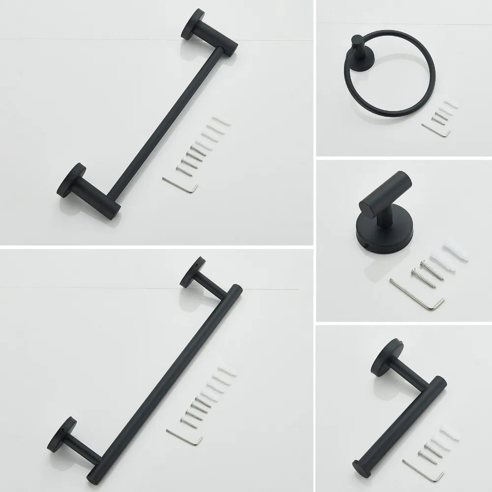 Bathroom Accessories Set 6-Piece Hardware Towel Bar