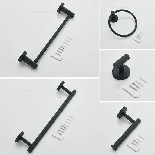 Bathroom Accessories Set 6-Piece Hardware Towel Bar