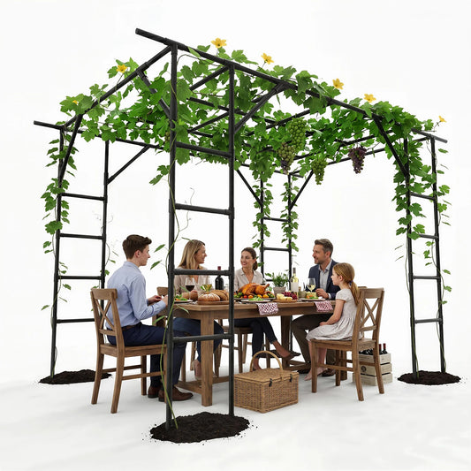 HiMISS Heavy Duty Metal Garden Arch Trellis For Climbing Plants