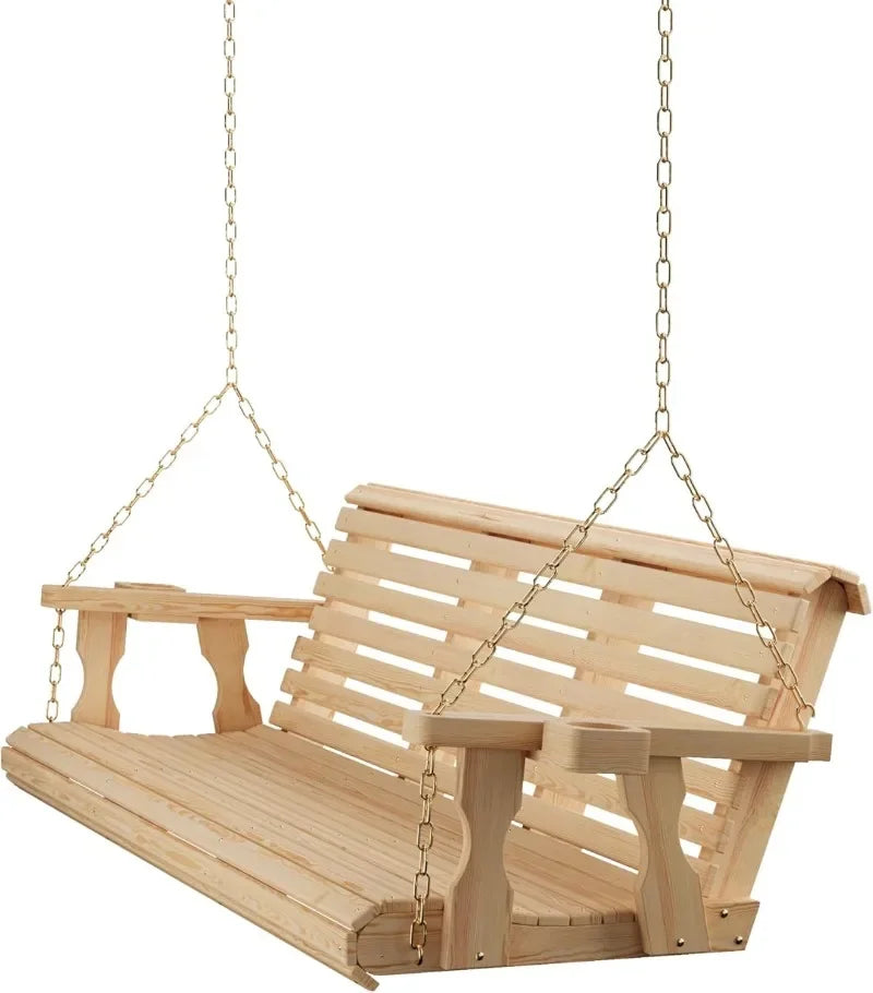 Casual Heavy Duty Porch Swing 700 Lb Capacity Cup Holders