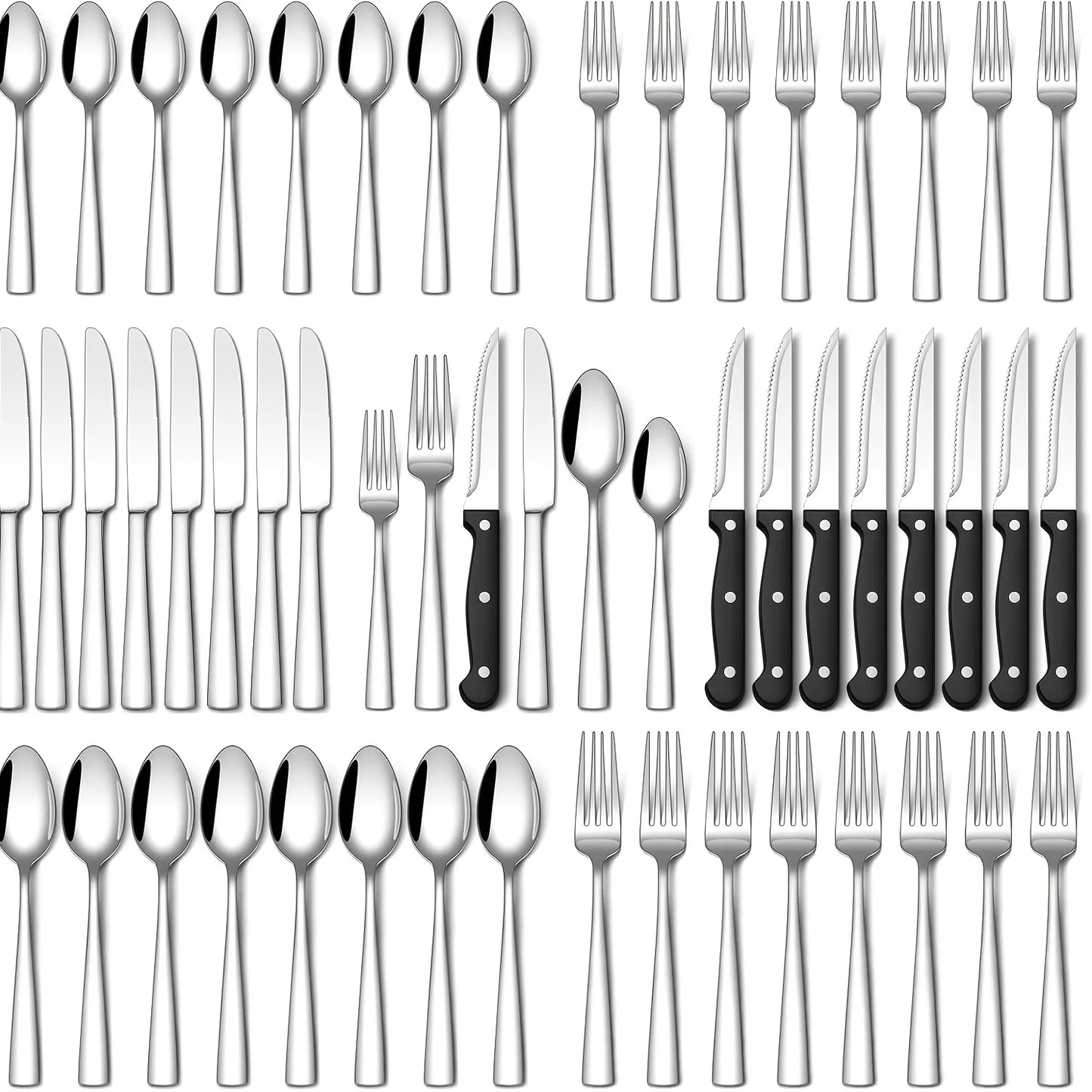 Stainless Steel Flatware Set For 4 Or 8 With Knives