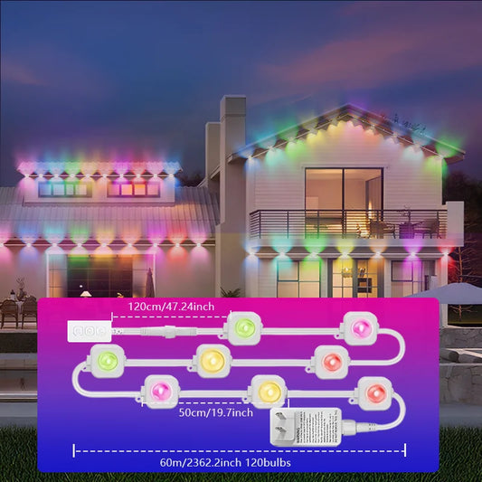 MIMIRGB Outdoor Waterproof RGB String Lights For Holidays
