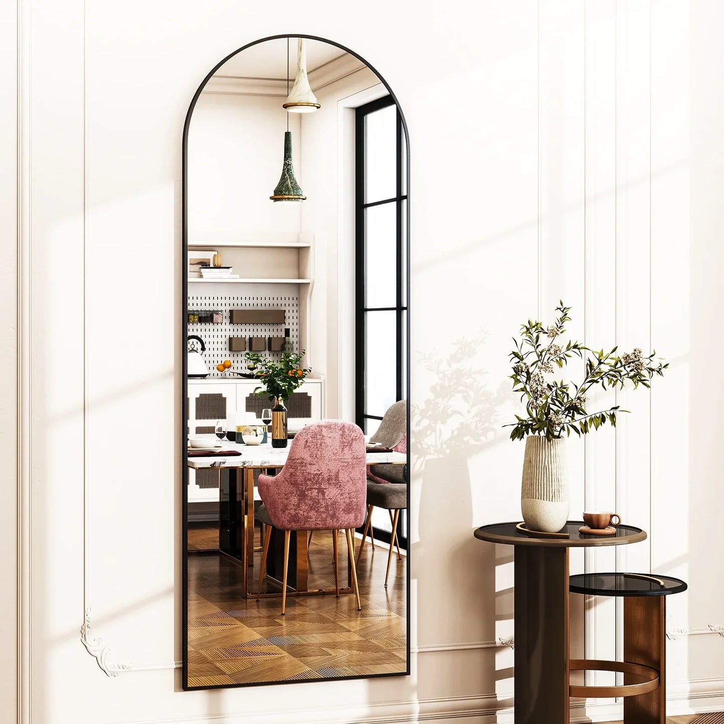 Elegant Arched Floor Mirror For Home Decor And Styling