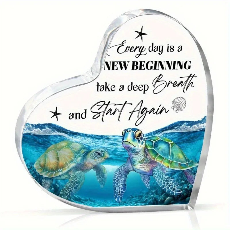 Sea Turtle Acrylic Decor Desk Ornament for Home Office