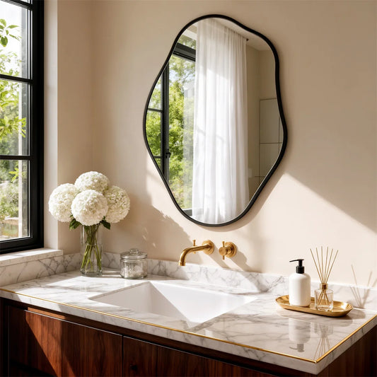 LUVODI Irregular Wall Mounted Vanity Mirror Aluminum Frame