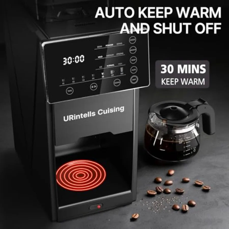 SHXI Programmable Coffee Maker With Grinder For Hot Cold Brew