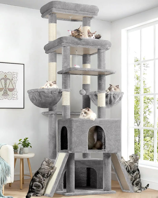 Heavy Duty Cat Tree For Large Cats With Double Tiers