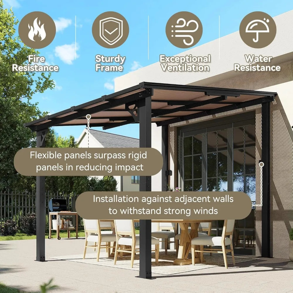 Wall Mounted Gazebo Pergola for Outdoor Patio Awnings Heavy Duty