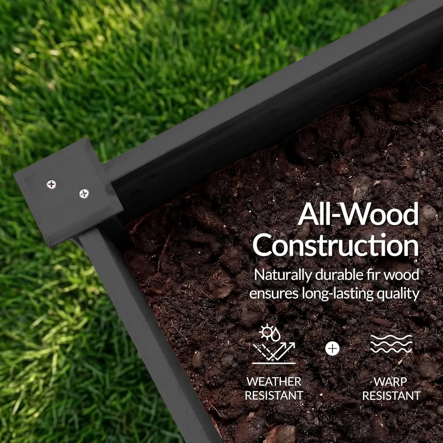 Elevated Natural Fir Planter Box For Veggie Gardens Outdoor