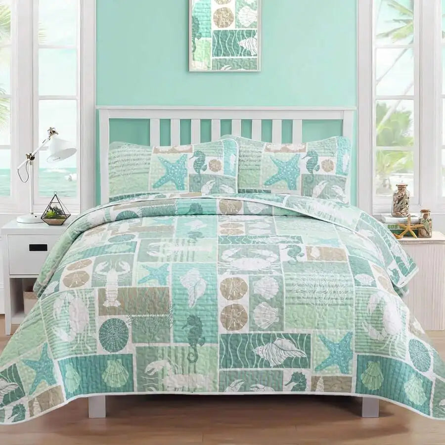 Premium Polyester Cotton Three Piece Quilt Set Cover