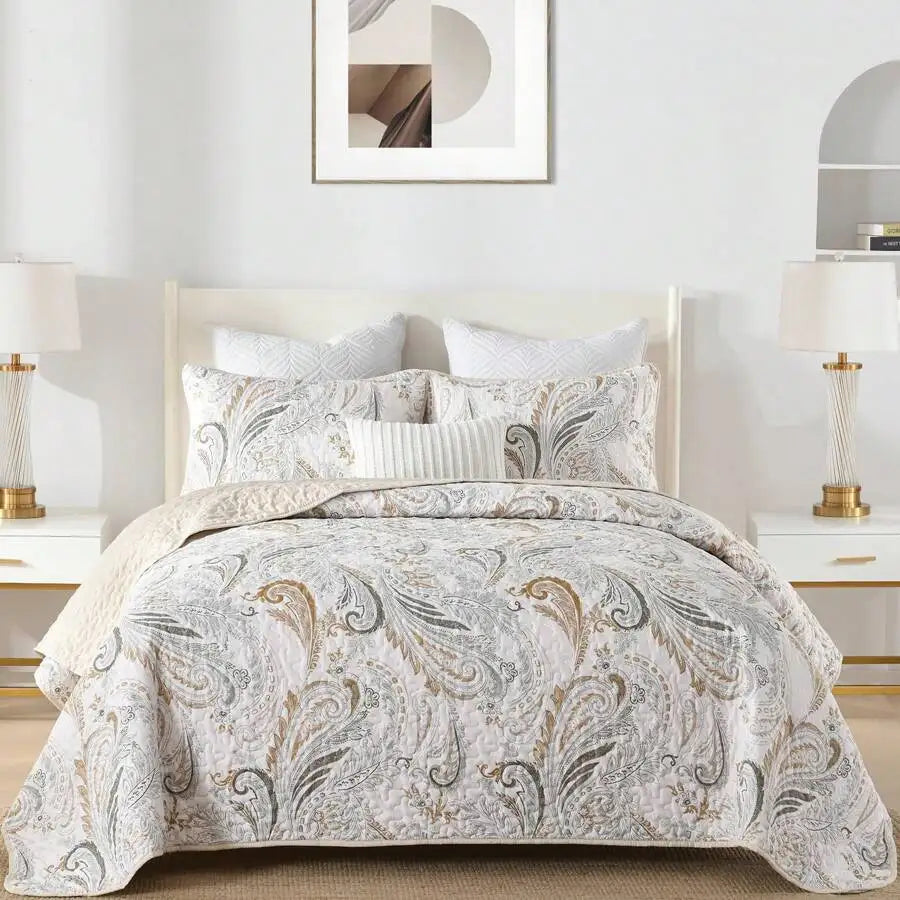 Premium Polyester Cotton Three Piece Quilt Set Cover