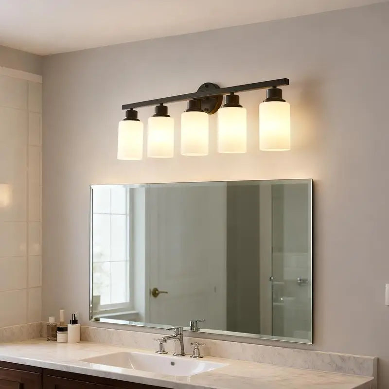 5-Light Wall Sconces With Glass Shades