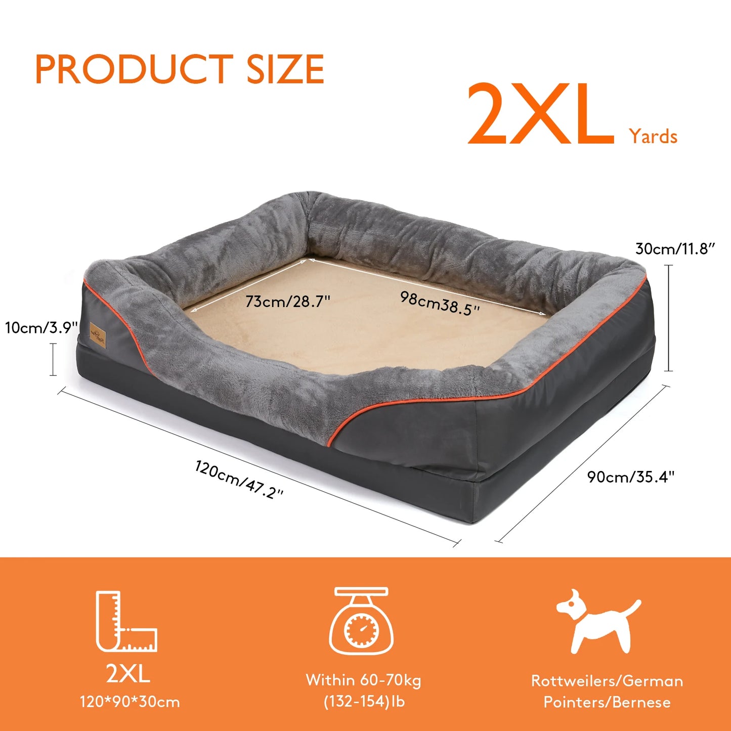 BINGOPAW Dog Bed Anti Allergy With Removable Washable Cover