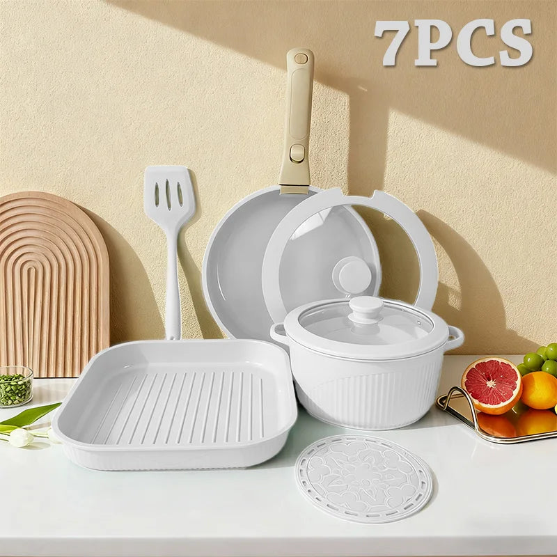 Nonstick Pots And Pans Set With Detachable Handle For Induction
