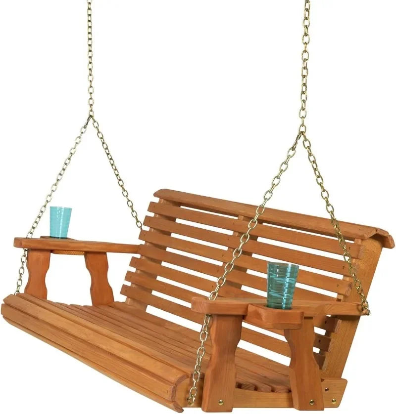 Casual Heavy Duty Porch Swing 700 Lb Capacity Cup Holders