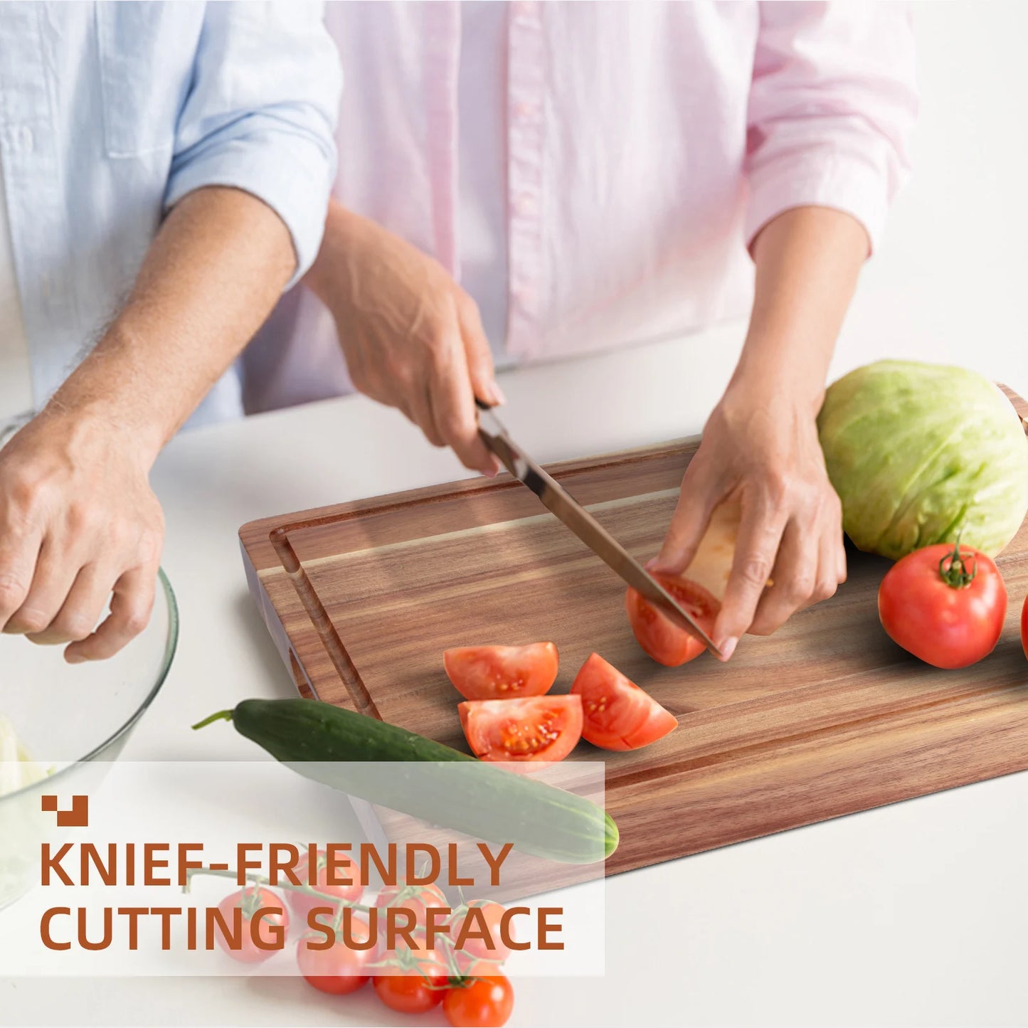 Acacia Wood Cutting Board Reversible Butcher Block Charcuterie Board