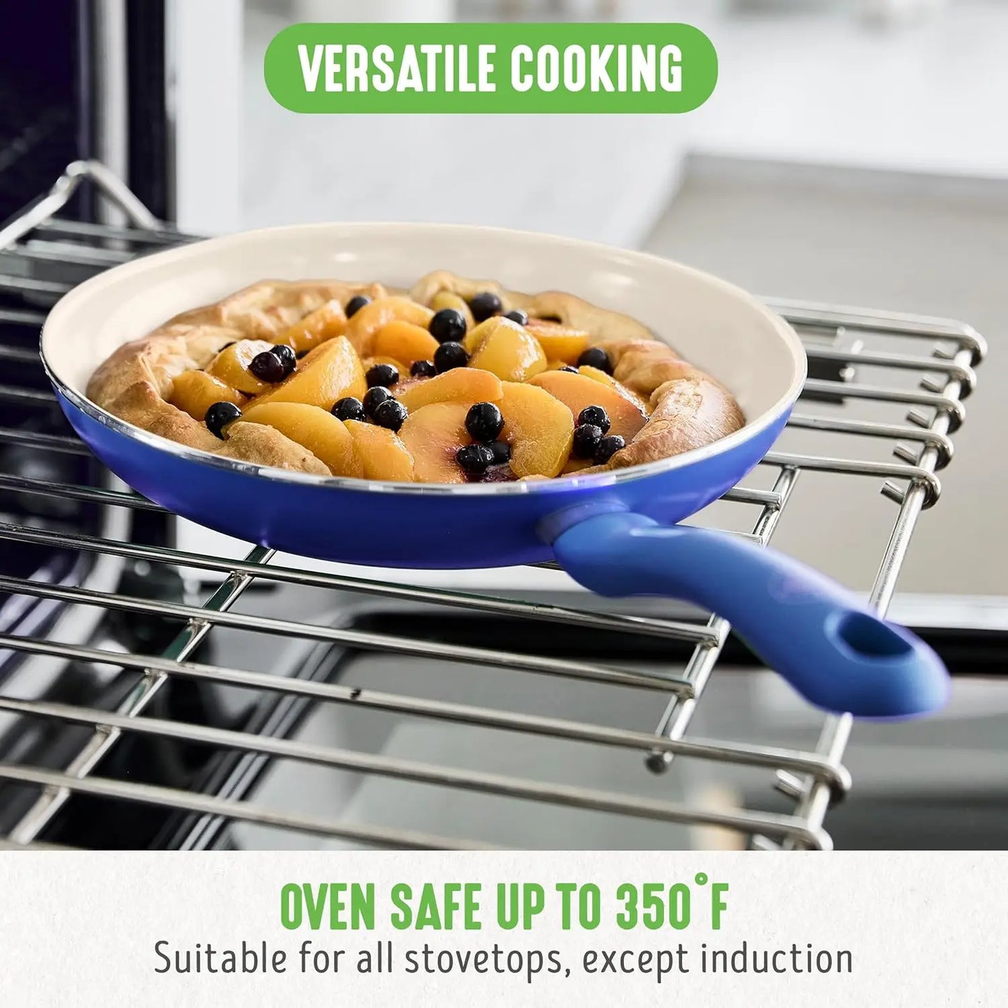 Nonstick Ceramic Cookware Set PFAS Free Dishwasher Safe Glass Lids