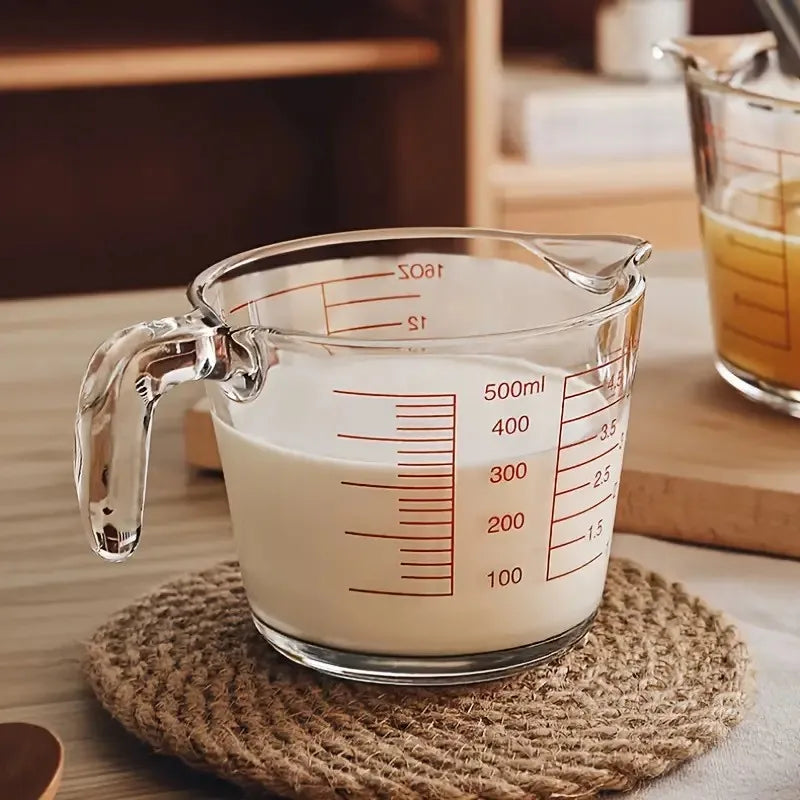 Borosilicate Glass Microwave Heat Resistant Measuring Cup With Precision Scale