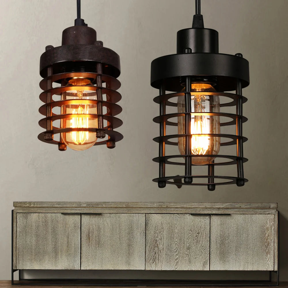 Rustic Industrial Iron Cage Pendant Light Ceiling Lamp