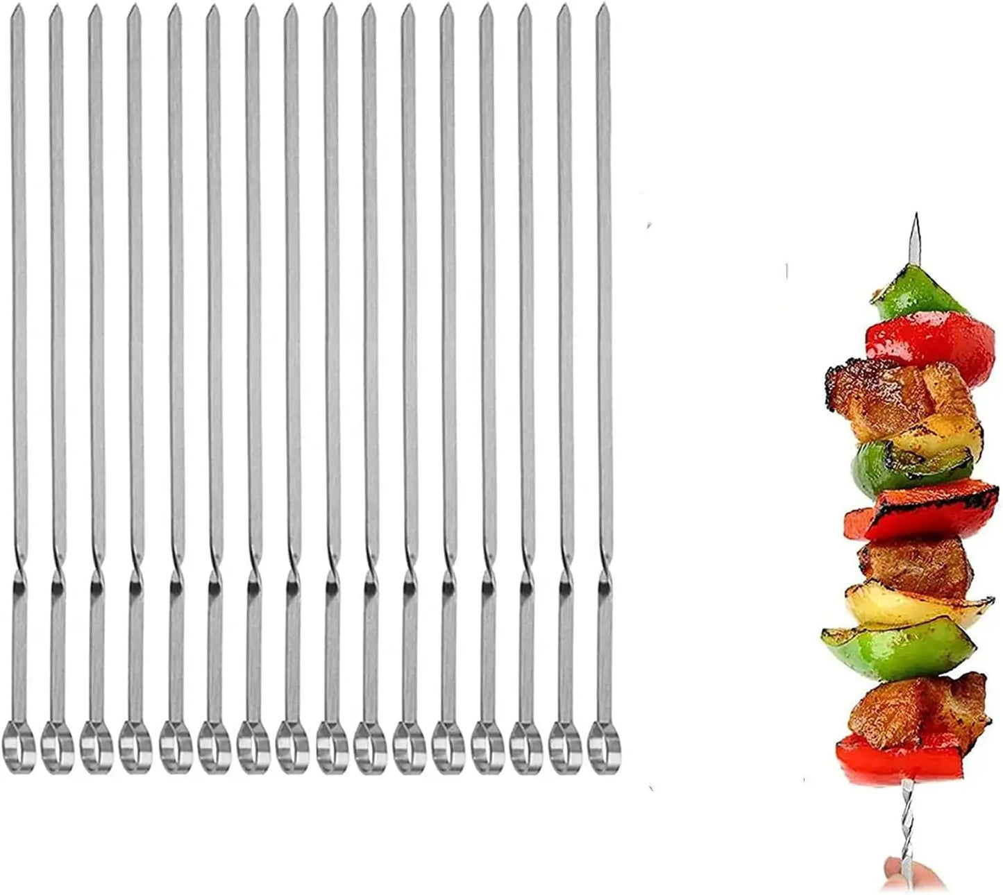 Metal Grilling Skewers Set For Kabobs Reusable BBQ